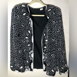 Women’s 100% Silk Hand Beaded Blazer Size L-XL